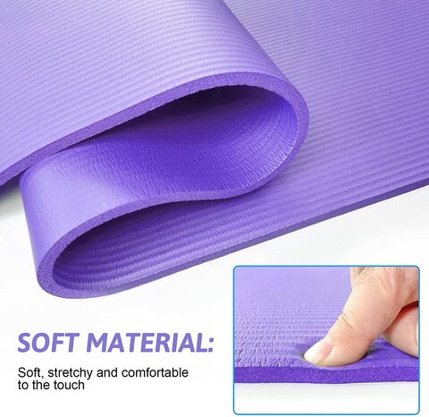 Non-Slip Yoga Mat for Pilates Gym Exercise Easy TO Carry Strap Comfortable USA 