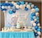 Bcarich Blue Balloon Arch Garland Kit With 100 Pcs Blue, White, And Silver Balloons, Decorating Strip And Glue Dots