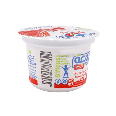 Raw&#39;a Strawberry Flavored Yoghurt Low Fat 100g