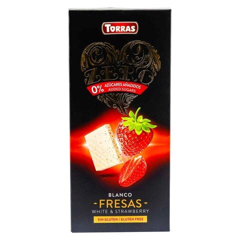 Torras Zero White Chocolate With Strawberry 125g