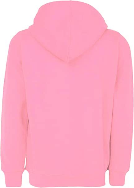 Kids Boys Girls Unisex Cotton Hooded Sweatshirt Full Zip Plain Top (PINK, 6-7 YEARS)