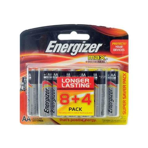 Energizer Max Battery AA 8 Pieces + 4 Free