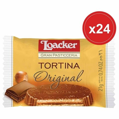 Loacker Tortina Hazelnut Wafer - 21 gram x24
