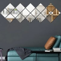 Deals for Less - 16 Piece Mirror Wall Sticker Tiles Film Home D&eacute;cor