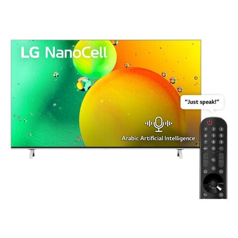 LG NanoCell TV 65 Inch NANO77 Series New 2022 Cinema Screen Design 4K Active HDR webOS22 with ThinQ AI 65NANO776QA