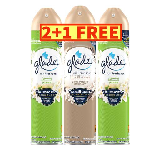 Glade Air Freshener Spray,Jasmine (buy 2 get 1 extra), 300ml