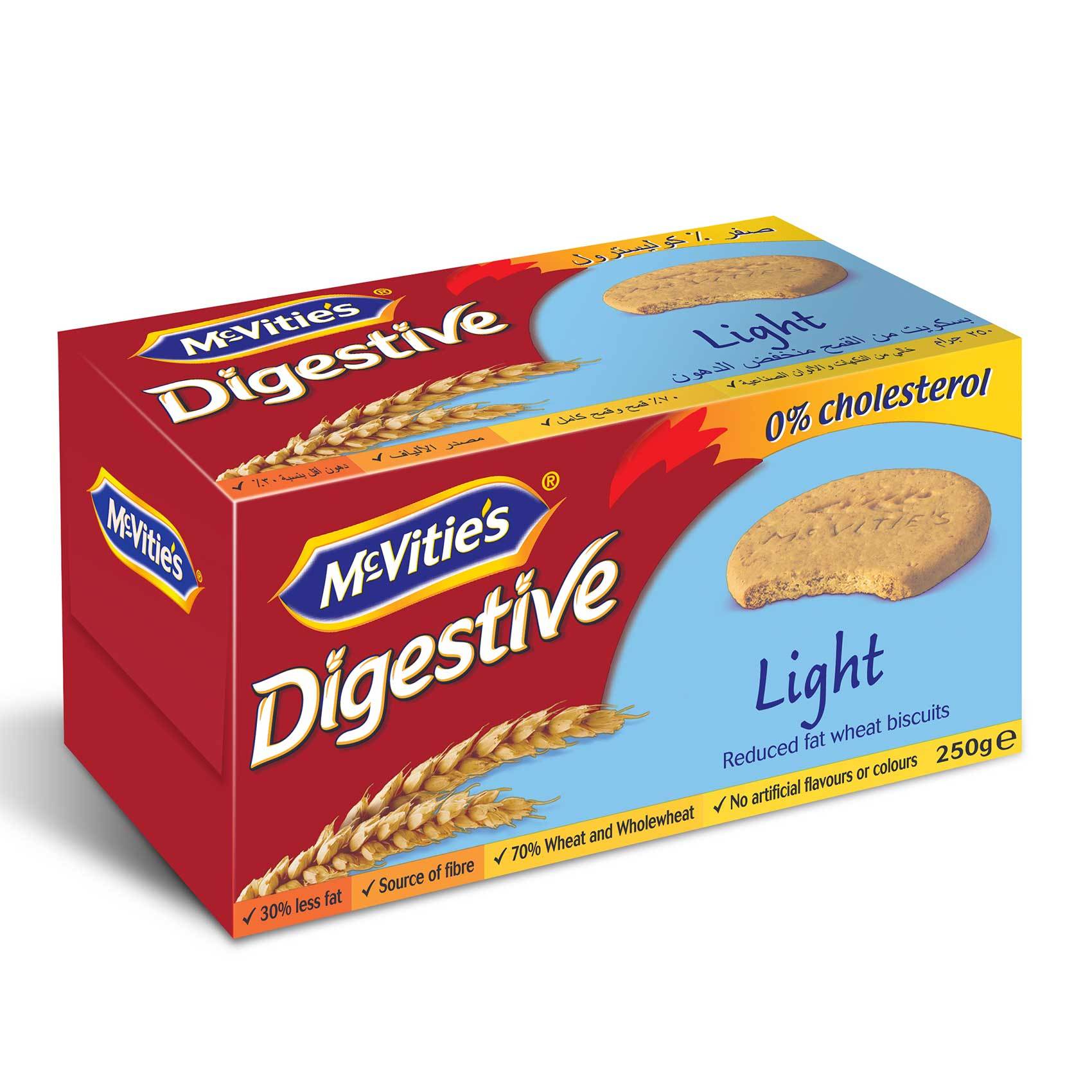 Buy McVitie's Digestive Light Reduced Fat Wheat Biscuits 250g