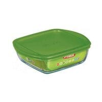 Pyrex Cook And Store Square Dish With Lid Green 1L