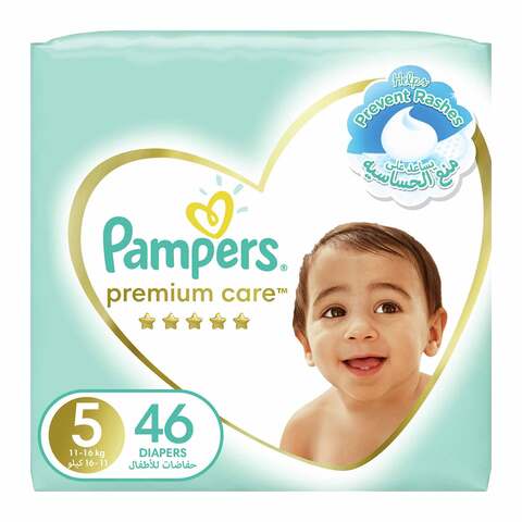 Pampers premium care diapers size 5 junior value pack 46 diapers