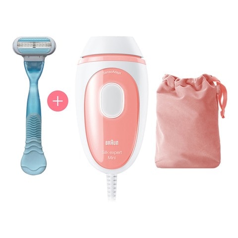 Braun IPL Silk-Expert Mini PL1014 IPL With 2 Extras: Venus Smooth Razor Travel Pouch 300000 Flashes