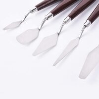 Generic Metermall 5Pcs/Set Stainless Iron Oil Painting Scraper Supplies Oil Painting Shovel Palette Knife