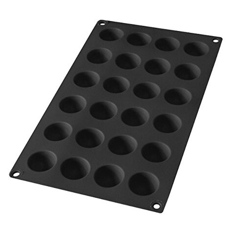 Generic 24 Cavity Gourmet Mini Semi Sphere Mould, Black