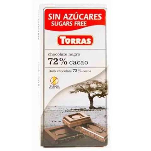 Torras Chocolate Dark Sugar Free 72% Cocoa 75 Gram