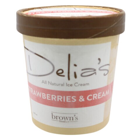 Delia&#39;s Strawberry And Cream All Nature Ice Cream 500ml