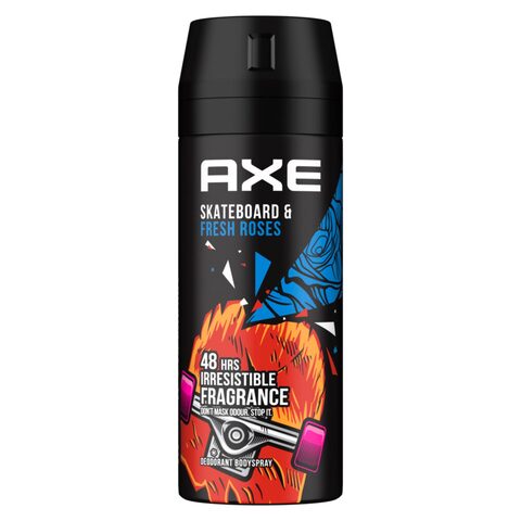Axe Antiperspirant Deodorant Spray For Men Skateboard &amp; Fresh Roses Providing 48 Hours Of Fresh