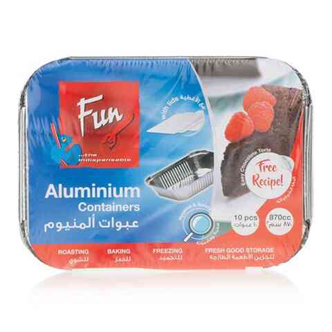 Fun Aluminum Container Oblong w/Lid 870cc  x10