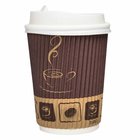 Falcon Paper Ripple Cup Brown 230ml 12 PCS price in UAE | Carrefour UAE ...