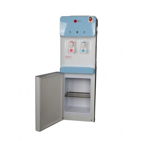 AFRA Japan Water Dispenser Cabinet, 600W, 5L, Floor Standing, Top Load, Compressor Cooling, 2 Tap, Stainless Steel Tanks, Blue & White, G-MARK, ESMA, ROHS, and CB Certified, 2 years warranty