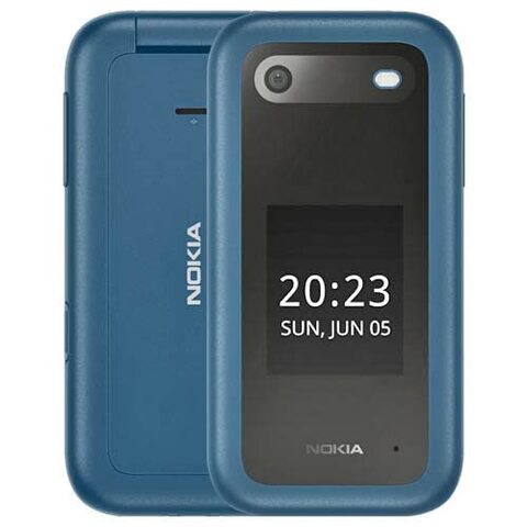 Nokia 2660 Flip, Dual SIM, 4G, Blue (2.8 Inch, Big display, Emergency Button, Preloaded Gameloft Games, Origin Data Games)