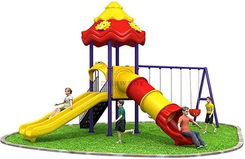 Rainbow Toys - Outdoor Children Playground Set Garden Climbing frame Swing Slide 6.8 * 5.5 * 4 Meter RW-11025