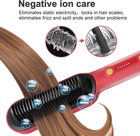 Buy Generic Hair Straightener Brush Ionic Hair Straightener And Curler In Anti Scald Fast