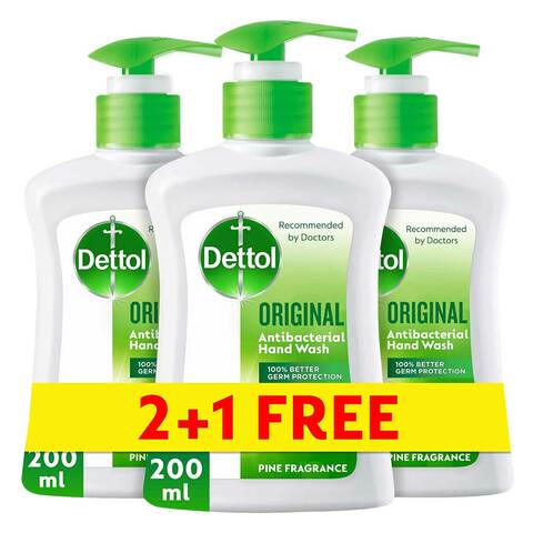 Dettol Original Anti-Bacterial Liquid Hand Wash White 200ml Pack of 3