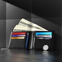 Levelo Billfold Men&#39;s Genuine Saffiano Wallet: Saffiano Leather, 8 Card And 1 Cash Compartment, Levelo Metal Signature Logo