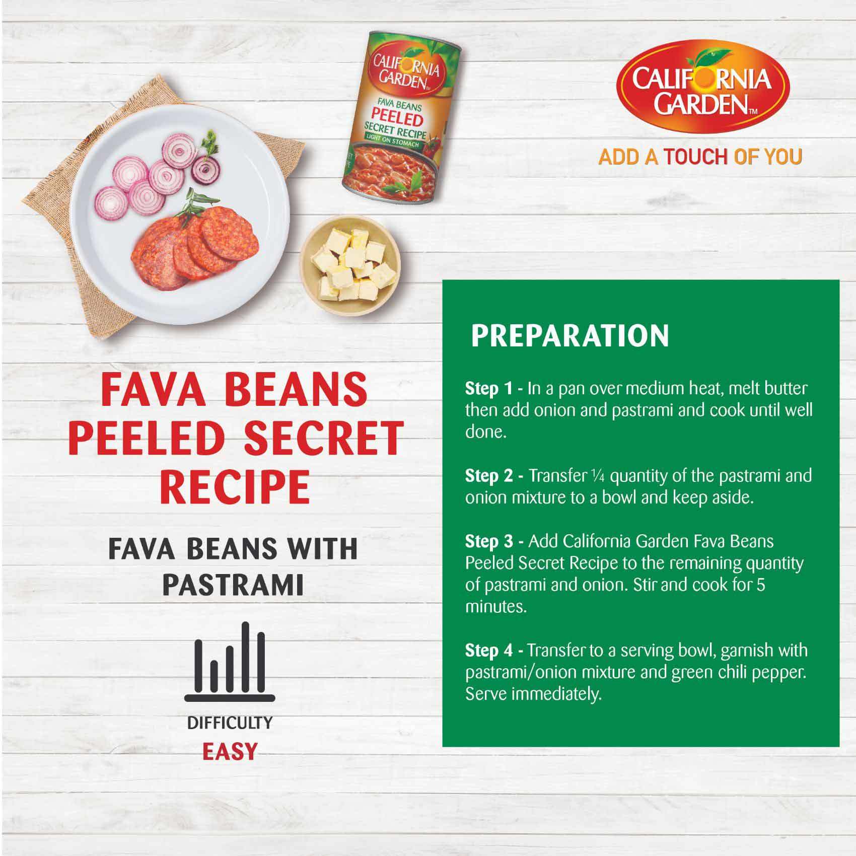 Buy California Garden Canned Peeled Fava Beans Secret Recipe 450g