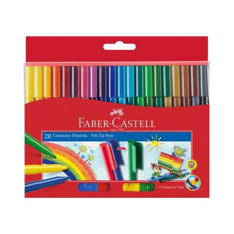 فيبر - كاستل أقلام حبر برأس من اللباد متعددة الألوان 20 قطعة