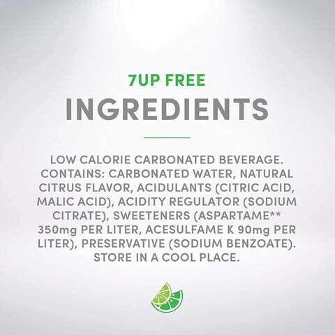 7UP Free  Carbonated Soft Drink  Plastic Bottle  1.25L