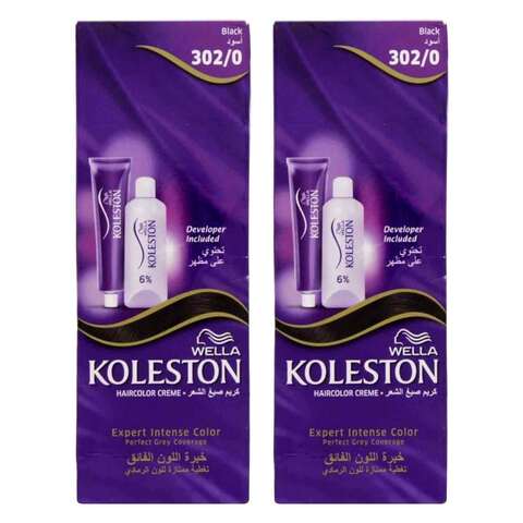 Wella Koleston Hair Color Kit 302/0 Black 50ml x Pack of 2 price in Kuwait  | Carrefour Kuwait | supermarket kanbkam