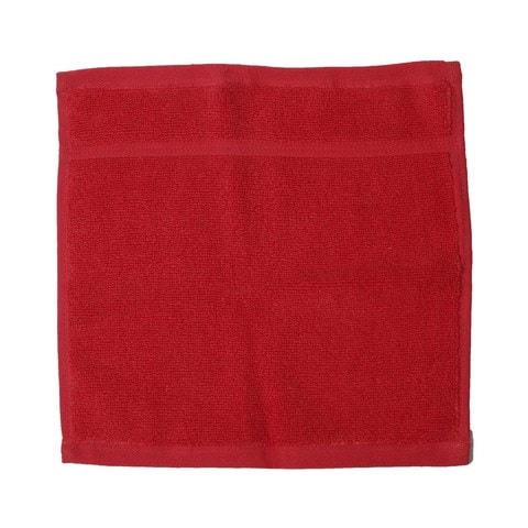 كنزي منشفة للوجه قياس 30x30 سم لون أحمر