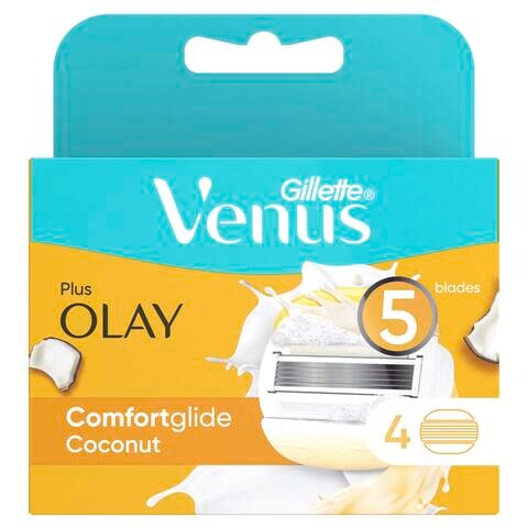 Gillette Venus And Olay WoMen&#39;s Razor Blade Refills White 4 PCS