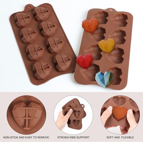 Valentines Day Candle Molds New 3D Heart Shape Handmade DIY Chocolate Cake  Silicone Dinner Forms Mould for Candle Making Set