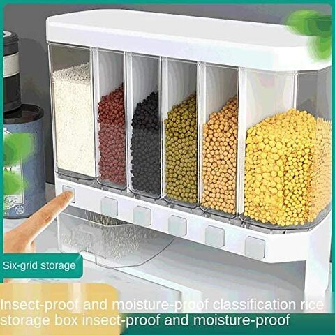 Orchid Wall-Mounted Grains Food Dispenser, Home Kitchen Storage Tank Grains Rice Bucket Storage Box, Mothproof and waterproof,Simple And Convenient To Use No Waste
