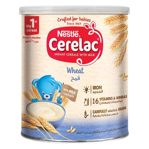 Buy Cerelac Wheat and Milk for Babies from 6 Months 400g in Saudi Arabia