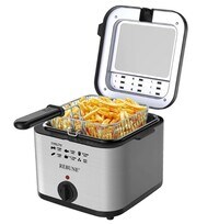 REBUNE RE-11-048 Electric Fryer 1800W Deep Fat Fryer, 2.5 Liter Capacity, Silver/Black