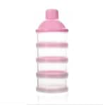 اشتري 4-layer portable infant baby milk powder dispenser storage box trash can container food storage pink في الامارات