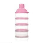 Buy 4-layer portable infant baby milk powder dispenser storage box trash can container food storage pink in UAE