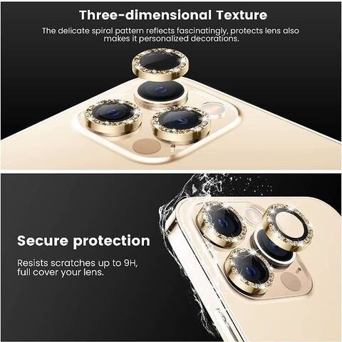 Uyiton for iPhone 14 Pro/iPhone 14 Pro Max Camera Lens Protector, [Drop  Protection] 9H Tempered Glass Camera Cover screen Metal Ring Case Friendly