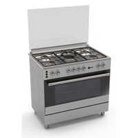 AFRA Japan 90X60cm Free Standing Gas Oven, Stainless Steel, 5 Gas Burners, Large Capacity Oven, Double Burners, Glass Top Lid, G-MARK, ESMA, ROHS, and CB Certified, 2 years warranty.