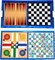 Party Time 6in1 Board Games Ludo Snakes and Ladders Checkers Backgammon Chess and Line-Up4 Game Set Box, Folding Board Gift for Kids and Adults