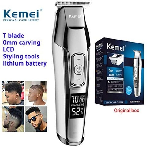 Buy KEMEI Men's LCD Display Baldheaded Hair Clipper Professional Beard Hair  Trimmer Tools Wireless Electric Haircut Cutter Machine Rechargeable Edger, Cordless and USB Rechargeable Online - Shop Beauty & Personal Care on  Carrefour