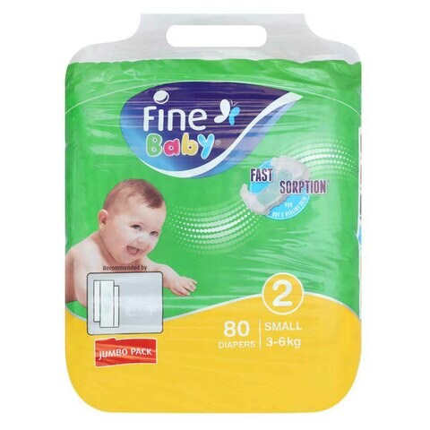 Fine Baby Fast Sorption 80 Diapers 2 Small 3-6kg
