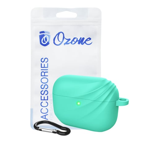 Ozone - Silicone AirPod Pro Case Protective Cover for AirPod 3 / Airpod Pro [Front LED Visible] - Cyan