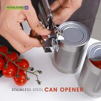 Royalford 3-in-1 Can Opener with Stainless Steel Tube Handle   Manual Tin Can Opener   Easy to Use Bottle Cap Opener, Can Tin &amp; Jar Opener All-in-1   Easy Turn Knob and Ergonomic Soft Grips Handles