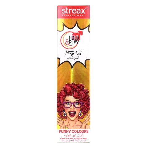 Streax Professional Hold And Play Funky Hair Colour Flirty Red 100g