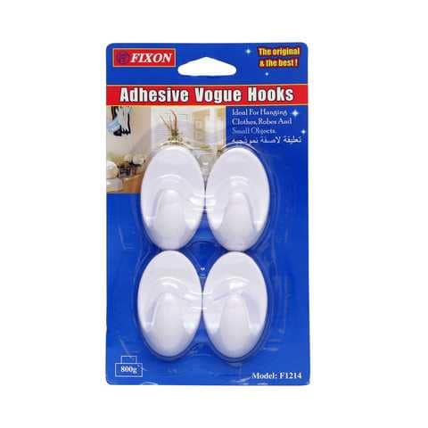 Fixon Adhesive Vogue Hooks 4pcs