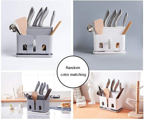 NuSense Multifunctional Kitchen Cutlery Rack Plastic Storage Organizer Kitchen Chopsticks Holder Tableware Shelf