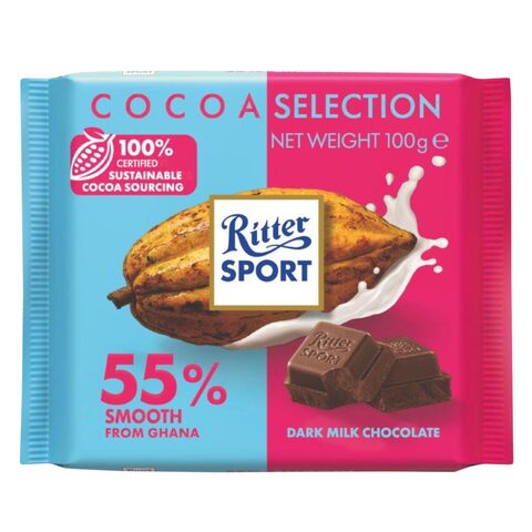 Buy Ritter Sport 55% Smooth Ghana Chocolate 100g in Saudi Arabia